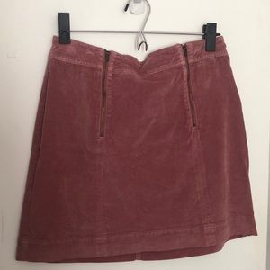 EUC Madewell Pink Velvet Mini Skirt